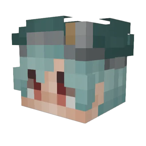 Pxr0us Minecraft avatar head, 3D render