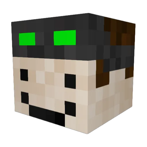 Pyatec Minecraft avatar head, 3D render