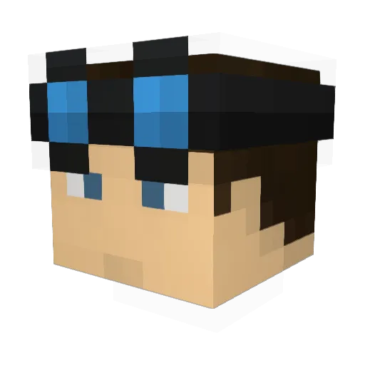 PyccKoB Minecraft avatar head, 3D render
