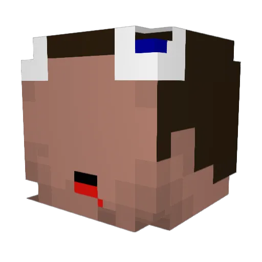 Pycckuy Minecraft avatar head, 3D render