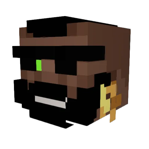 Pydychu Minecraft avatar head, 3D render