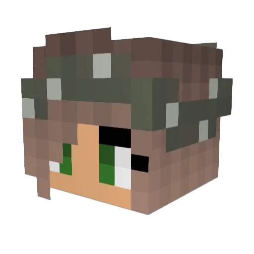 PygmyShark Minecraft avatar head, 3D render