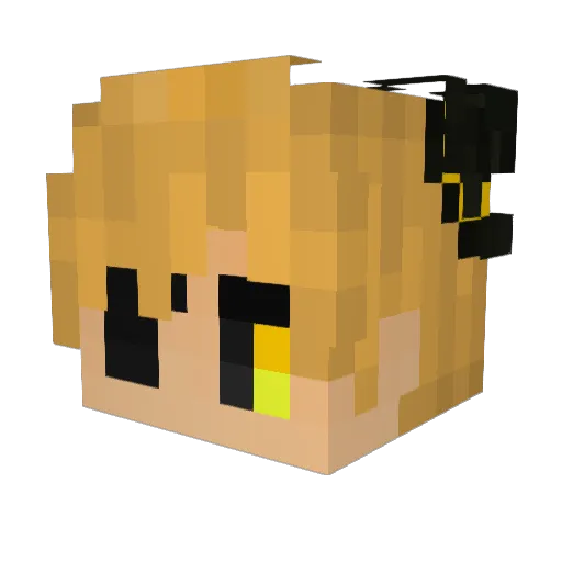 Pyhxynnu Minecraft avatar head, 3D render