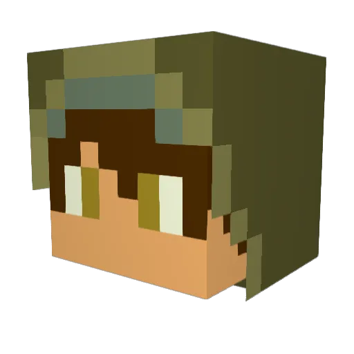 Pyiros Minecraft avatar head, 3D render