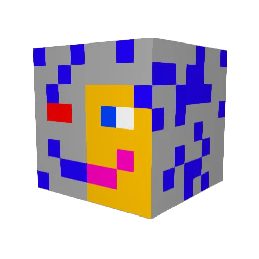 Pyland Minecraft avatar head, 3D render