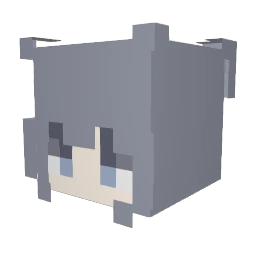 Pylx Minecraft avatar head, 3D render