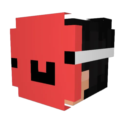Pyndzlowaty Minecraft avatar head, 3D render