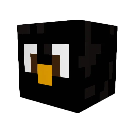 Pynguino Minecraft avatar head, 3D render