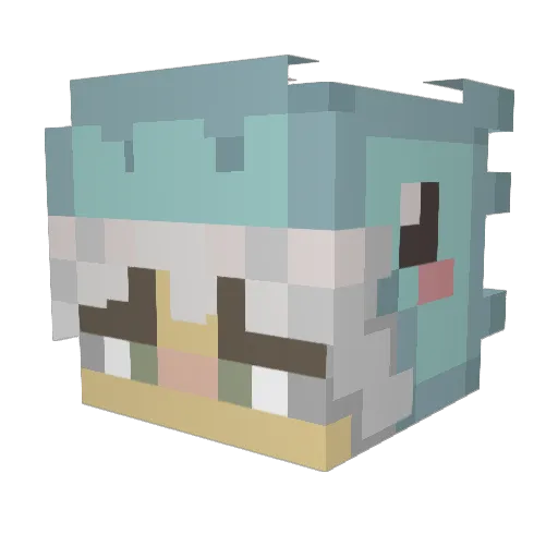 Pynieee Minecraft avatar head, 3D render