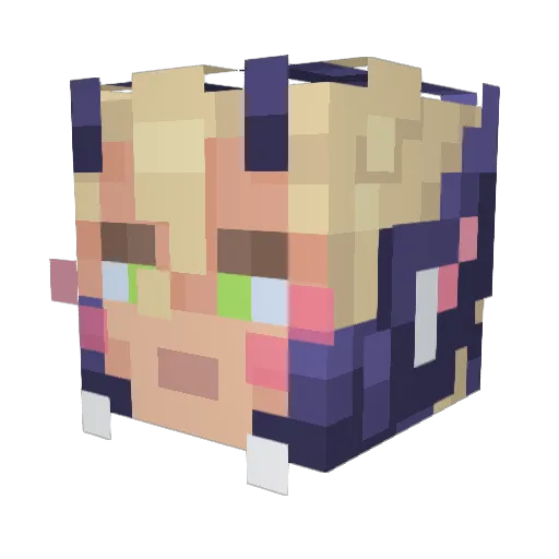 PynkSnake Minecraft avatar head, 3D render