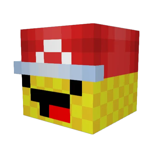 PyrTex Minecraft avatar head, 3D render