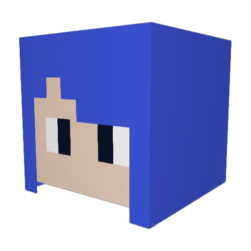 PyraBlue Minecraft avatar head, 3D render