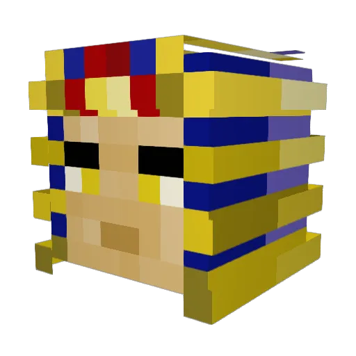 PyramidBot Minecraft avatar head, 3D render