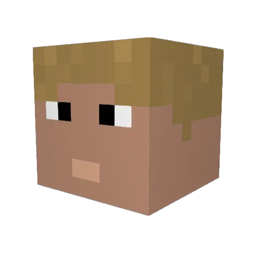 PyramusHD Minecraft avatar head, 3D render