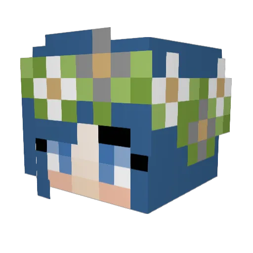 Pyrcarius Minecraft avatar head, 3D render