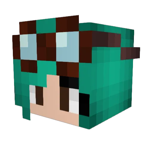 PyriteBelle Minecraft avatar head, 3D render