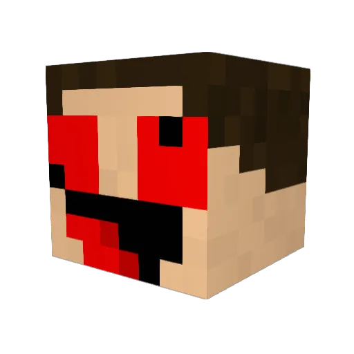 Pyrl Minecraft avatar head, 3D render