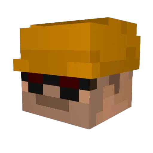 PyroBurning Minecraft avatar head, 3D render