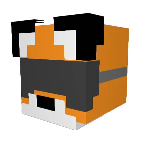 PyroFox2020 Minecraft avatar head, 3D render