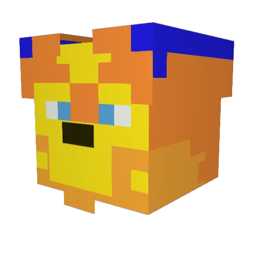 PyroFusky Minecraft avatar head, 3D render