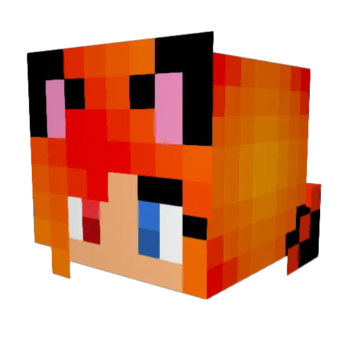 PyroNightcore Minecraft avatar head, 3D render
