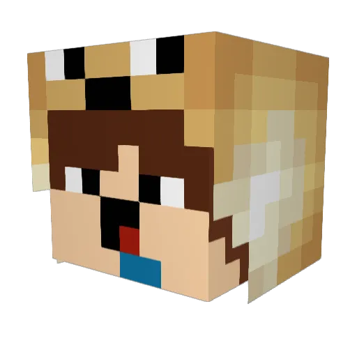 PyroRain Minecraft avatar head, 3D render