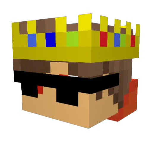 PyroTwist Minecraft avatar head, 3D render