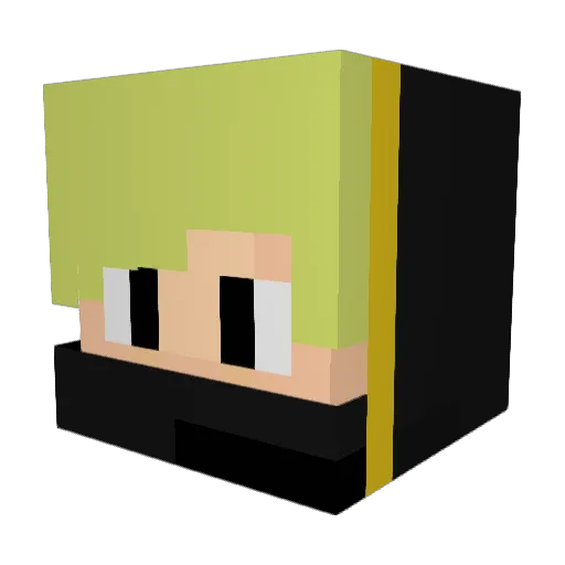 Pyro_AT Minecraft avatar head, 3D render