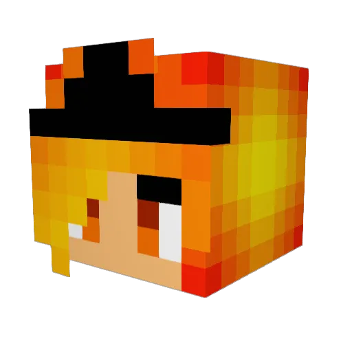 Pyro_Teck Minecraft avatar head, 3D render
