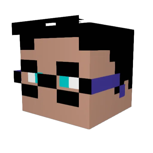 Pyroball Minecraft avatar head, 3D render