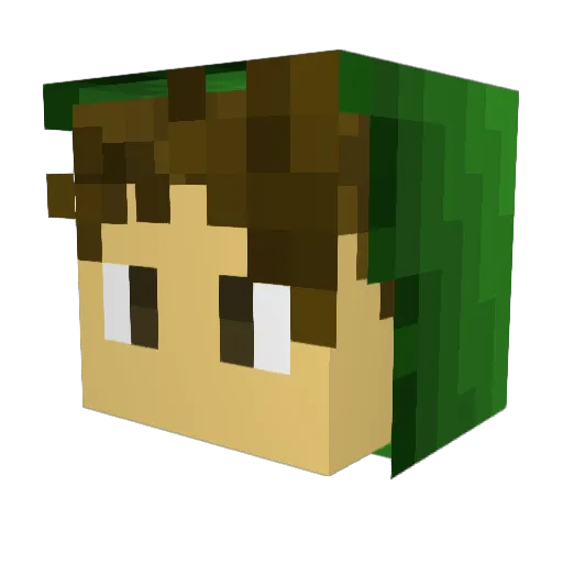 Pyroboo Minecraft avatar head, 3D render