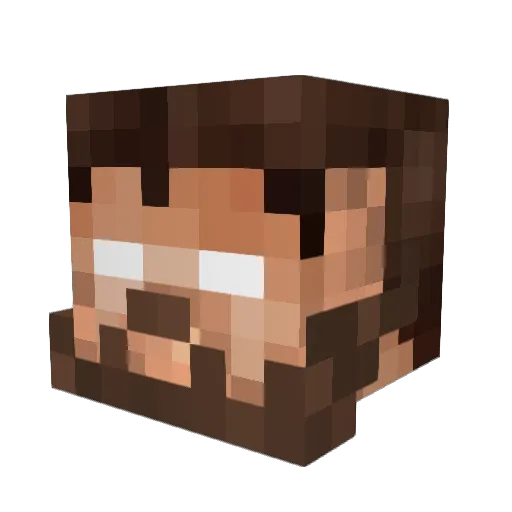 PyrobrinePlayzMC Minecraft avatar head, 3D render