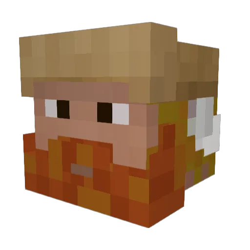 Pyrocomic Minecraft avatar head, 3D render