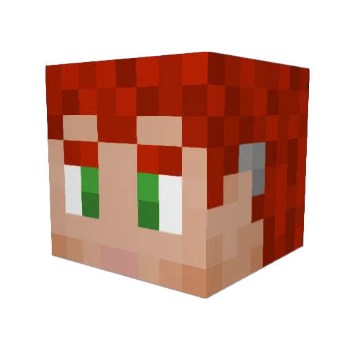 Pyrodance Minecraft avatar head, 3D render