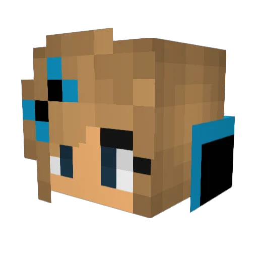 Pyrogirl07 Minecraft avatar head, 3D render