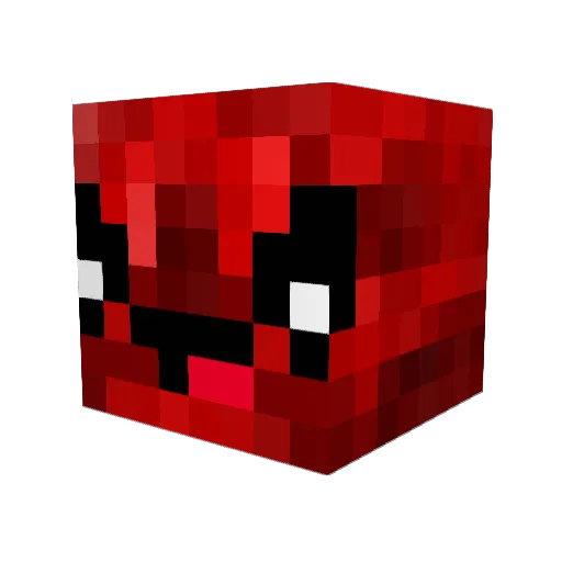 Pyroless Minecraft avatar head, 3D render