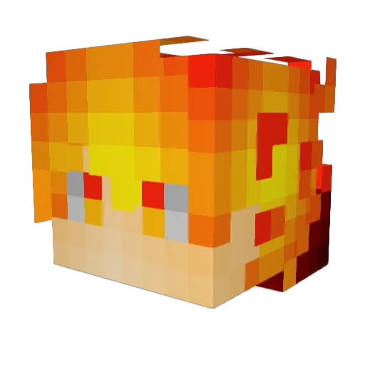 Pyrolos Minecraft avatar head, 3D render