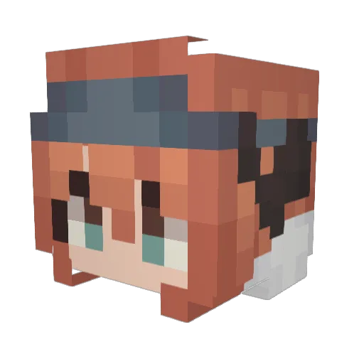 Pyromander Minecraft avatar head, 3D render