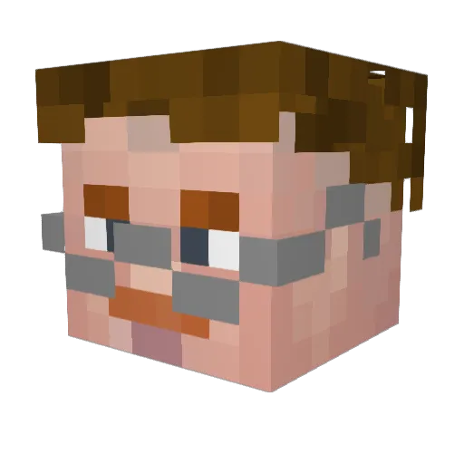 Pyronic1 Minecraft avatar head, 3D render
