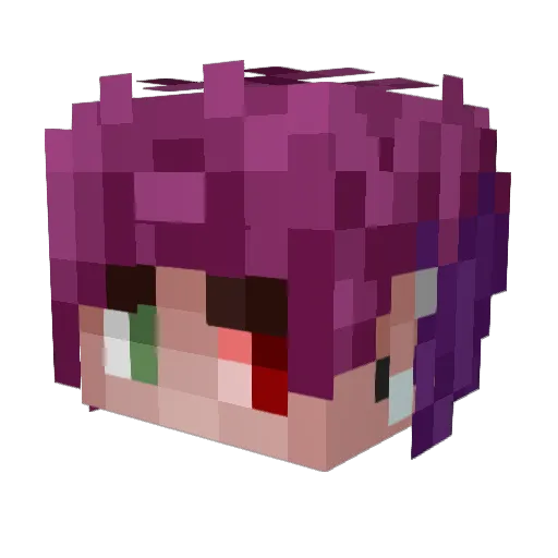 Pyropooo Minecraft avatar head, 3D render