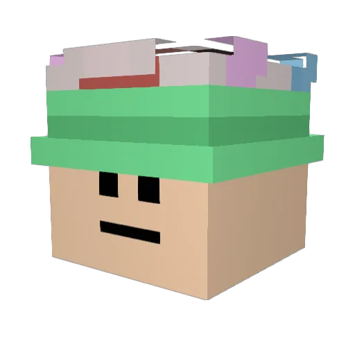 PyrosLifes Minecraft avatar head, 3D render