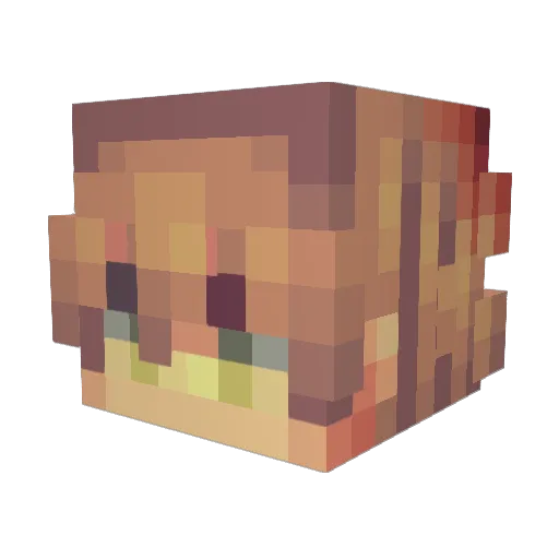 Pyrotheum Minecraft avatar head, 3D render