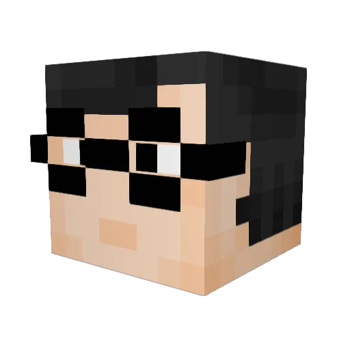 Pyrovalence Minecraft avatar head, 3D render