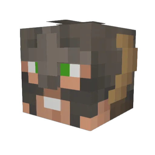 Pyrrh1c Minecraft avatar head, 3D render