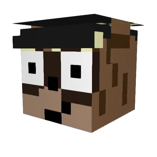 Pysco69 Minecraft avatar head, 3D render