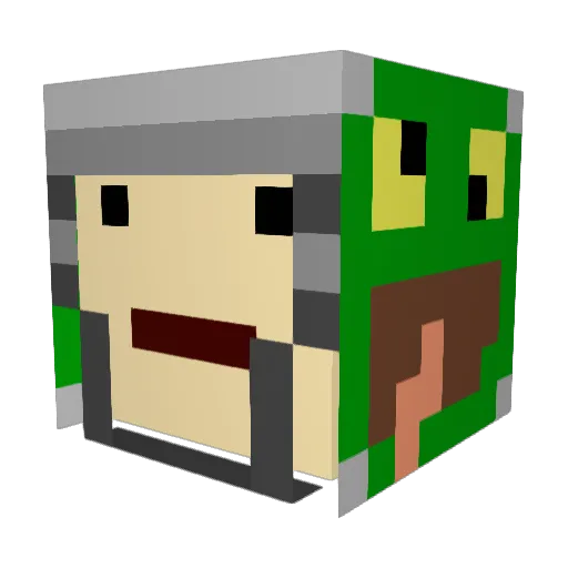 Pysis Minecraft avatar head, 3D render