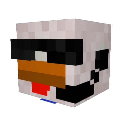 Pysokan Minecraft avatar head, 3D render