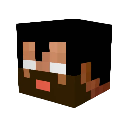 Pyth00n Minecraft avatar head, 3D render