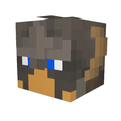 Pytherz Minecraft avatar head, 3D render