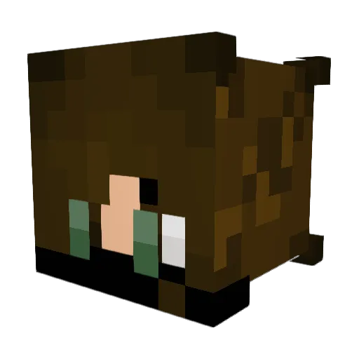 Pythiaaa Minecraft avatar head, 3D render
